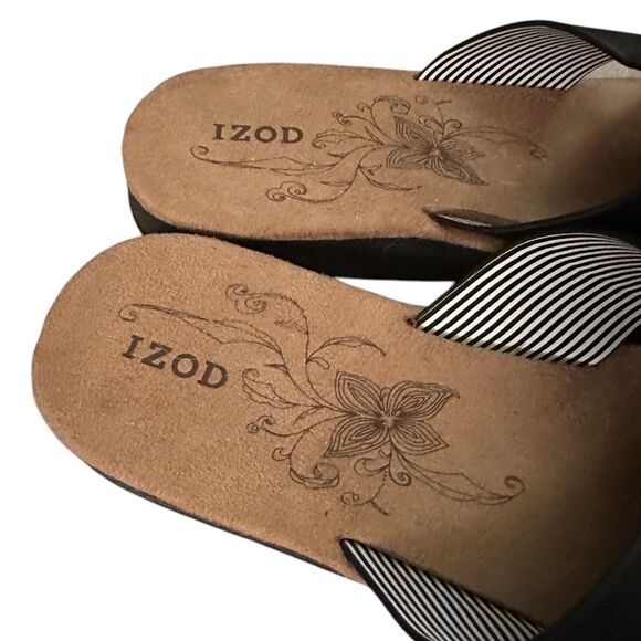 Izod Women's Alyssa Sandals Slides Slip-on Black Size 9 - Picture 5 of 8